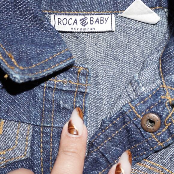 Rocawear Roca Baby Denim Jacket & Bloomers Set Size 3T Embroidered Crest - Picture 5 of 8